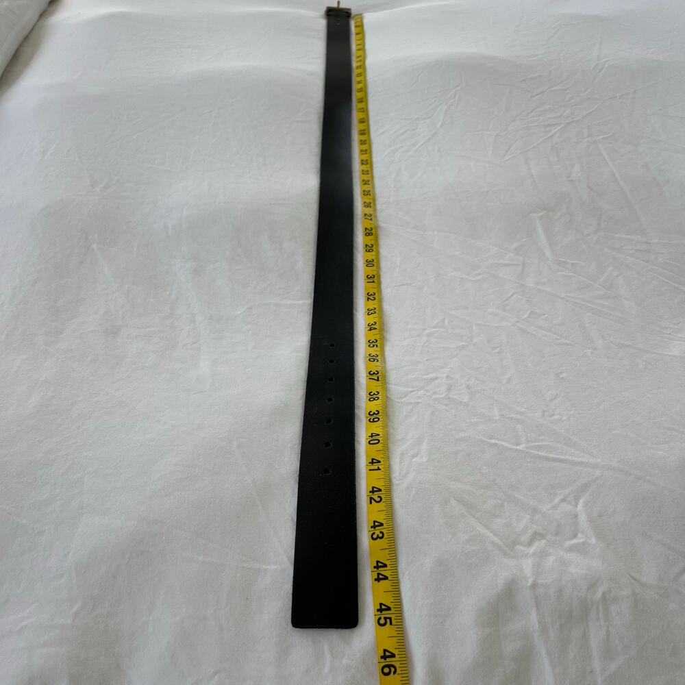 All Saints Weathered Black Leather Men’s Belt Gold Hardware Size Large - Picture 4 of 6